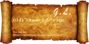 Glückman Lőrinc névjegykártya